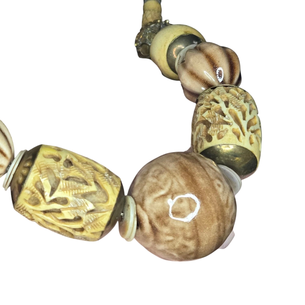 Huge Vintage African Bone Necklace - Picture 2 of 4